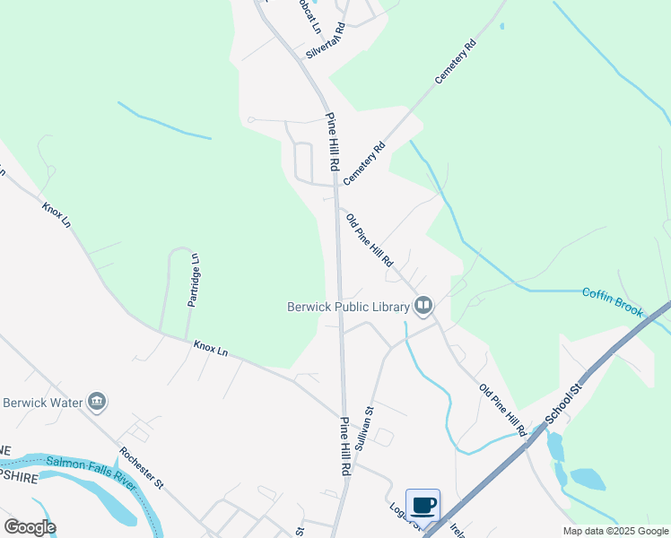 map of restaurants, bars, coffee shops, grocery stores, and more near 56 Pine Hill Road in Berwick