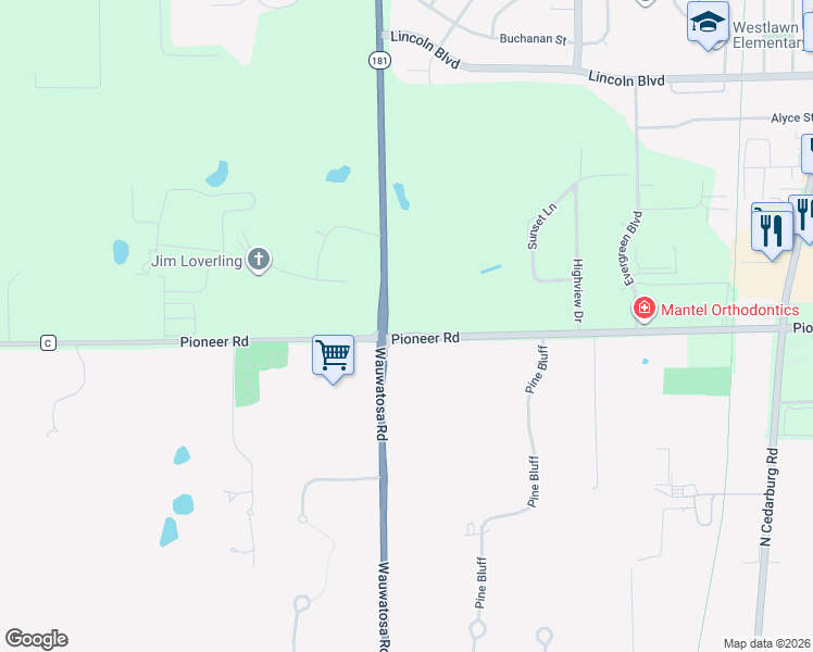 map of restaurants, bars, coffee shops, grocery stores, and more near 120 North Wauwatosa Road in Cedarburg