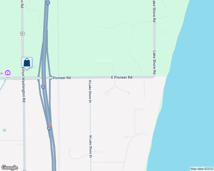 map of restaurants, bars, coffee shops, grocery stores, and more near 323 East Pioneer Road in Mequon