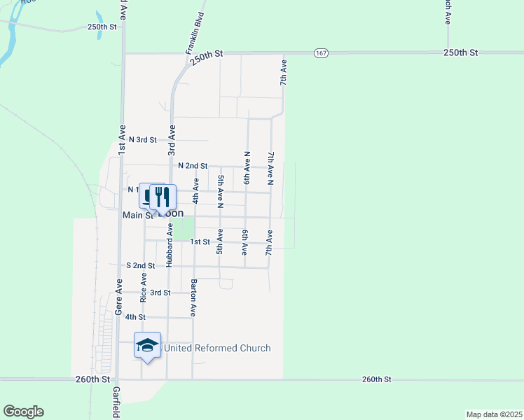 map of restaurants, bars, coffee shops, grocery stores, and more near 2-98 7th Avenue North in Doon