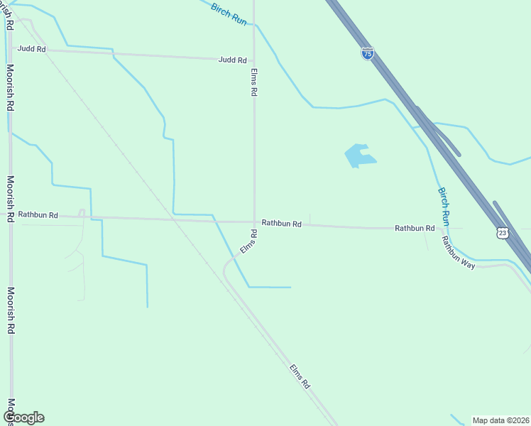 map of restaurants, bars, coffee shops, grocery stores, and more near 6825 Rathbun Road in Birch Run