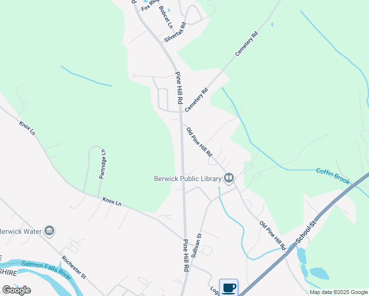 map of restaurants, bars, coffee shops, grocery stores, and more near 117 Pine Hill Road in Berwick