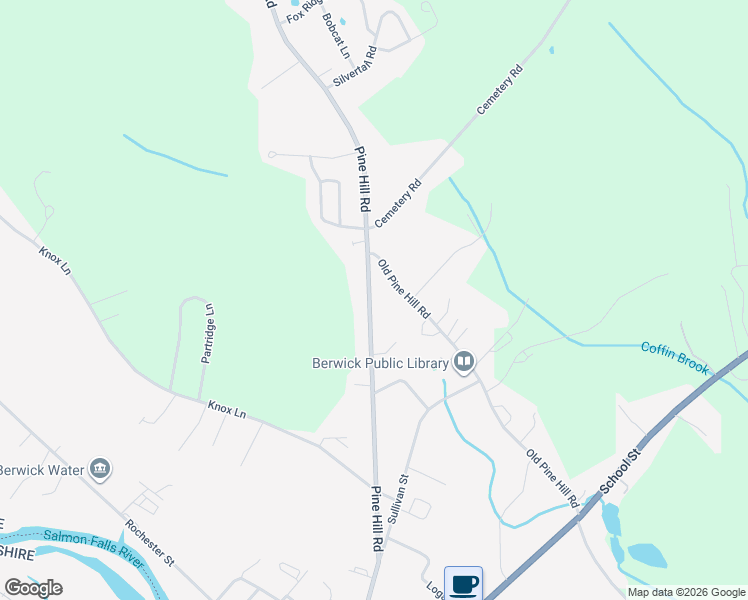 map of restaurants, bars, coffee shops, grocery stores, and more near 117 Pine Hill Road in Berwick