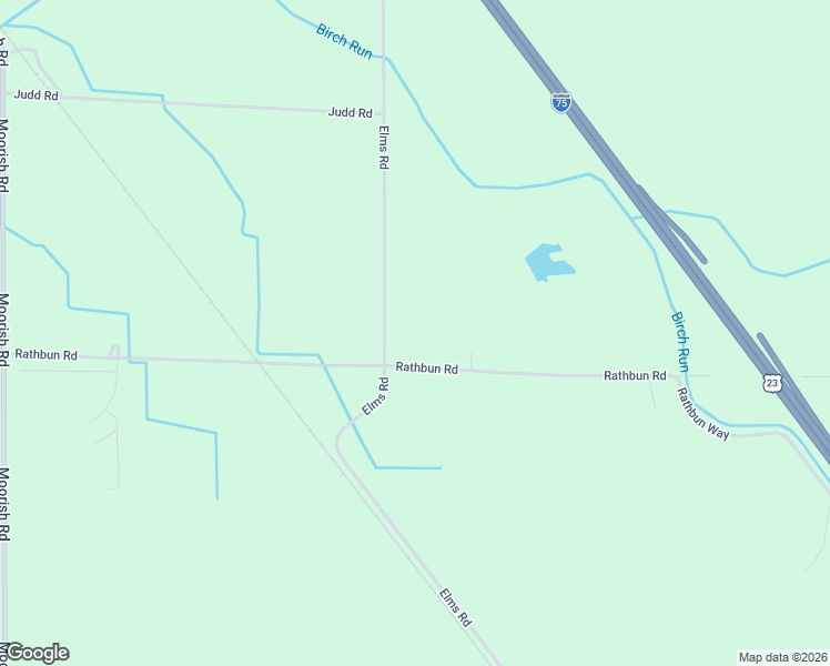 map of restaurants, bars, coffee shops, grocery stores, and more near 6825 Rathbun Road in Birch Run