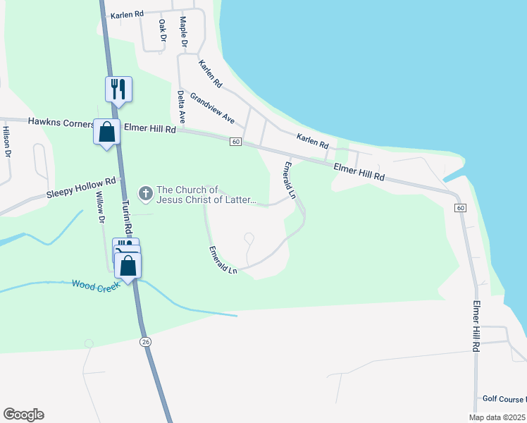 map of restaurants, bars, coffee shops, grocery stores, and more near 6440 Emerald Lane in Rome