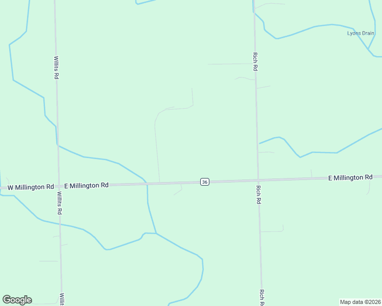 map of restaurants, bars, coffee shops, grocery stores, and more near 283 East Millington Road in Mayville