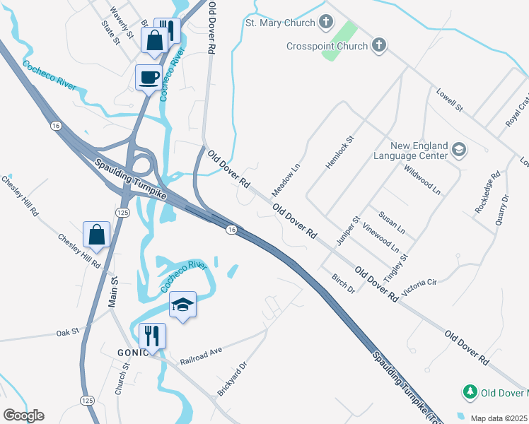map of restaurants, bars, coffee shops, grocery stores, and more near 13 Partridge Green Way in Rochester