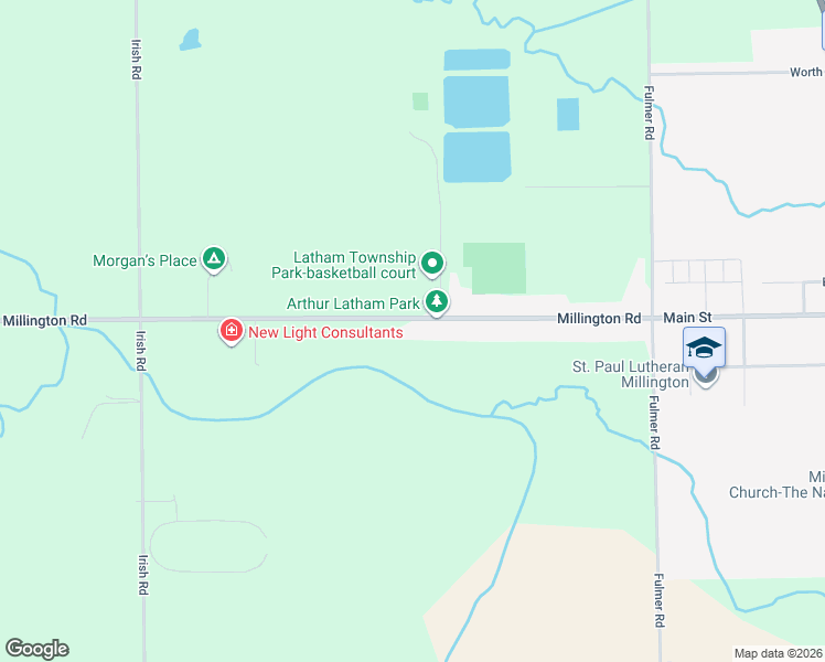 map of restaurants, bars, coffee shops, grocery stores, and more near 5227 Millington Road in Millington
