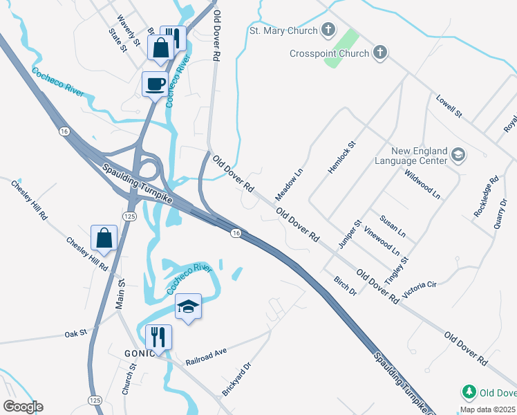 map of restaurants, bars, coffee shops, grocery stores, and more near 13 Partridge Green Way in Rochester