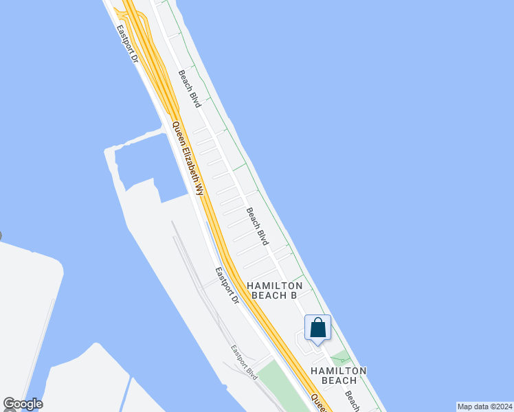 map of restaurants, bars, coffee shops, grocery stores, and more near in Hamilton