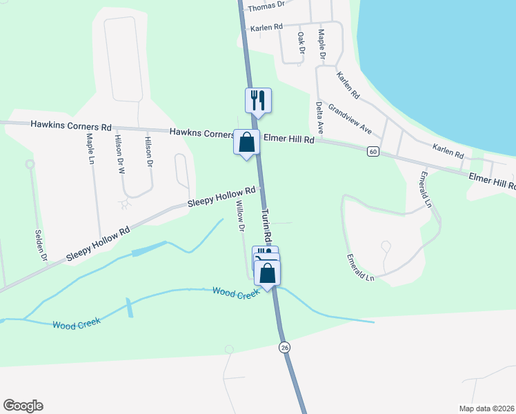 map of restaurants, bars, coffee shops, grocery stores, and more near 8667 Turin Road in Rome