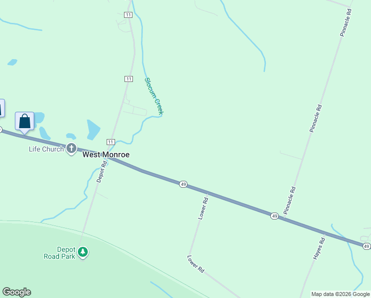 map of restaurants, bars, coffee shops, grocery stores, and more near 2250 New York 49 in West Monroe