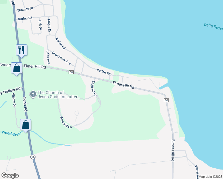 map of restaurants, bars, coffee shops, grocery stores, and more near 6506 Elmer Hill Rd in Rome