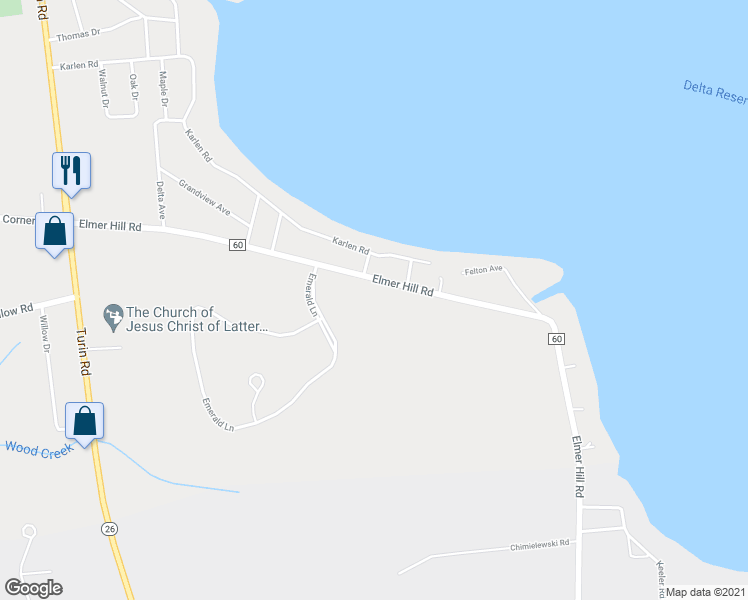 map of restaurants, bars, coffee shops, grocery stores, and more near 6506 Elmer Hill Road in Rome