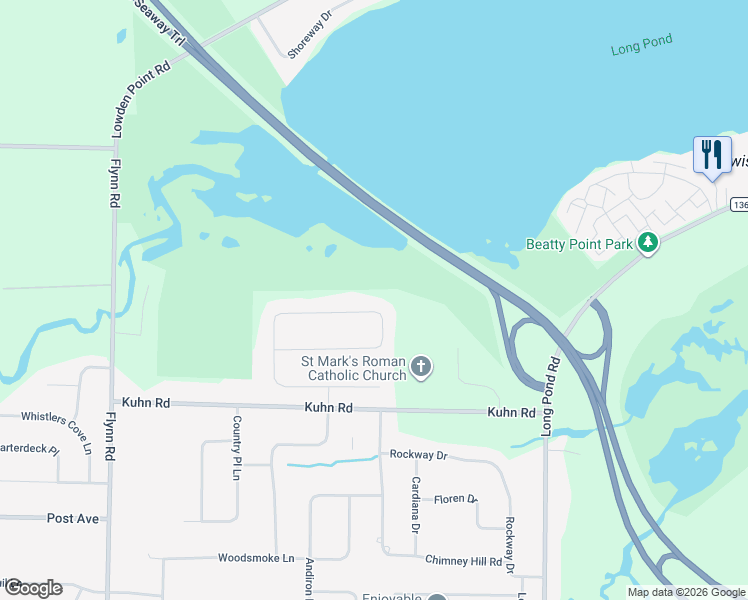 map of restaurants, bars, coffee shops, grocery stores, and more near 333 Sweet Acres Drive in Rochester