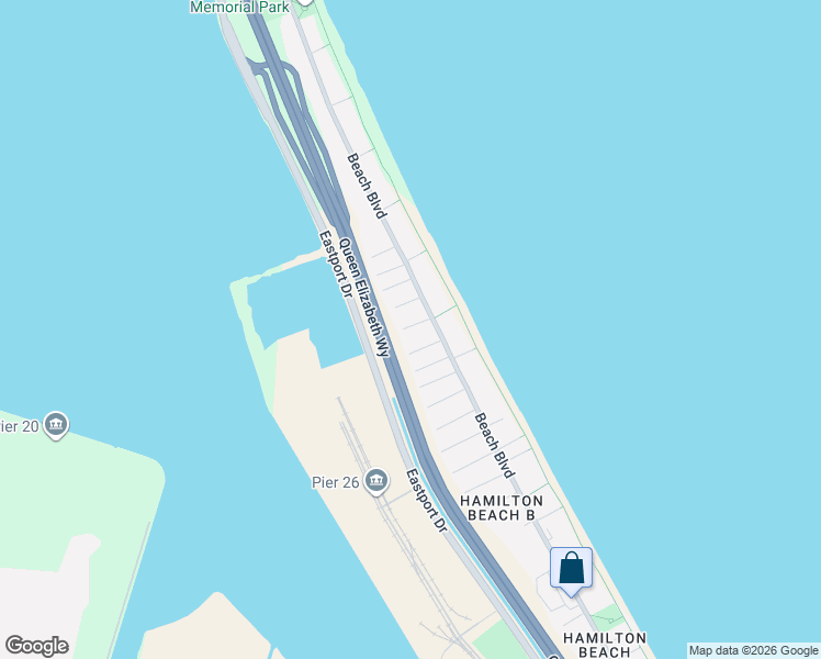 map of restaurants, bars, coffee shops, grocery stores, and more near 722 Beach Boulevard in Hamilton