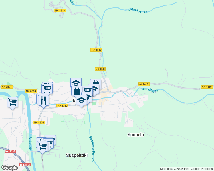 map of restaurants, bars, coffee shops, grocery stores, and more near 2 NA-1310 in Bera