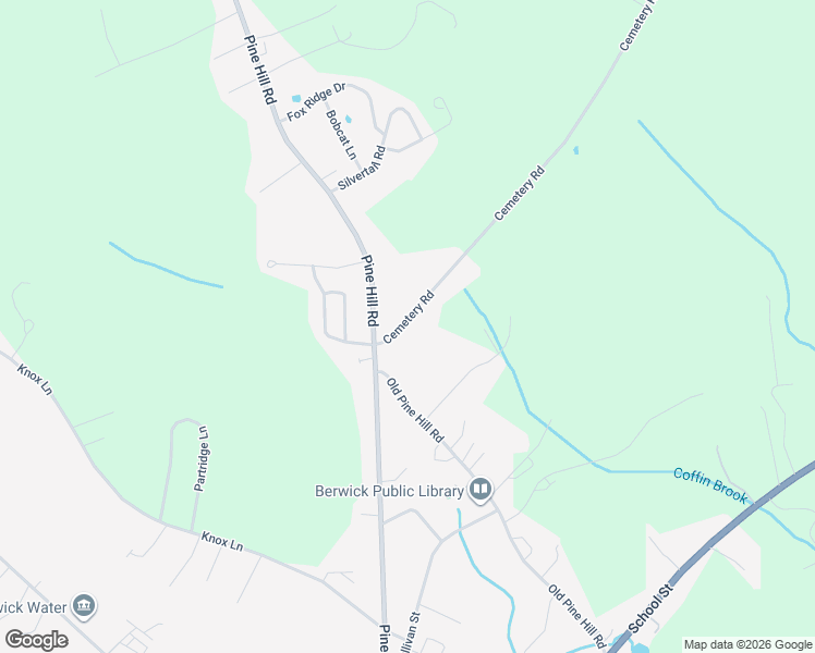 map of restaurants, bars, coffee shops, grocery stores, and more near 17 Cemetery Road in Berwick