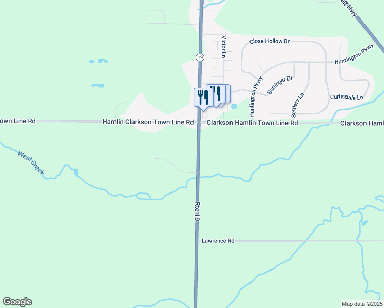 map of restaurants, bars, coffee shops, grocery stores, and more near 2221 Lake Road North in Hamlin