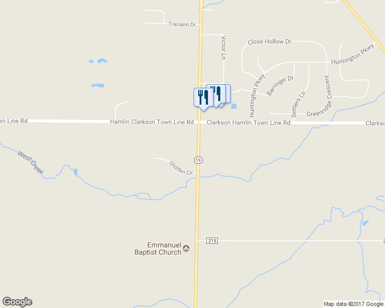 map of restaurants, bars, coffee shops, grocery stores, and more near 2221 Lake Road North in Hamlin