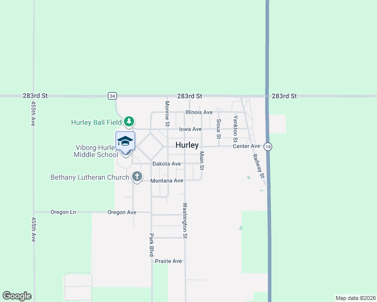 map of restaurants, bars, coffee shops, grocery stores, and more near 511 Center Avenue in Hurley