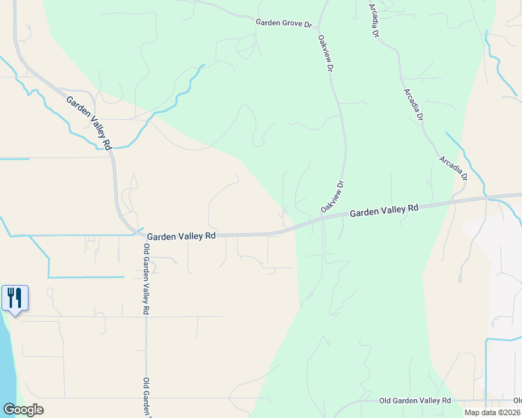 map of restaurants, bars, coffee shops, grocery stores, and more near 7008 Garden Valley Road in Roseburg