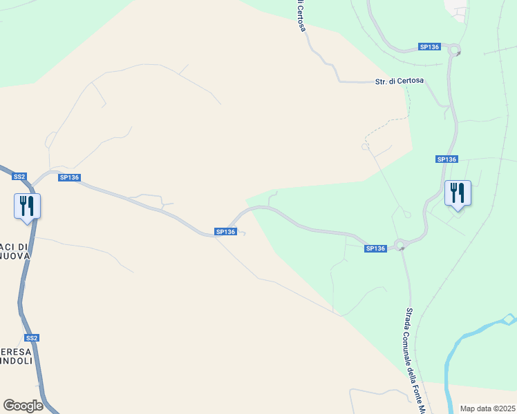 map of restaurants, bars, coffee shops, grocery stores, and more near Strada dei Fuochi in Siena