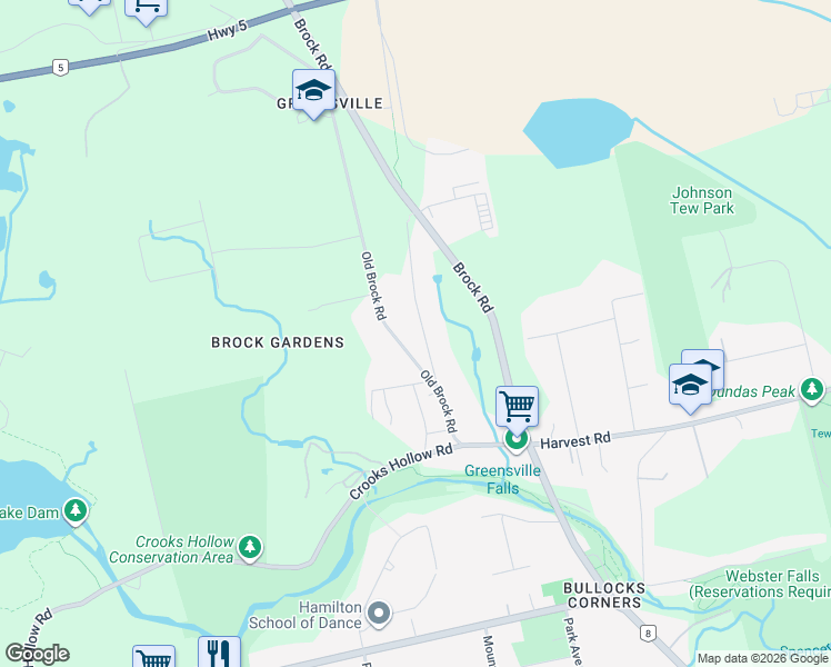 map of restaurants, bars, coffee shops, grocery stores, and more near 375 Moxley Road in Hamilton