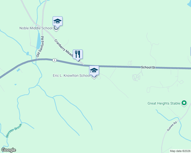 map of restaurants, bars, coffee shops, grocery stores, and more near 8 Noble Street in Berwick