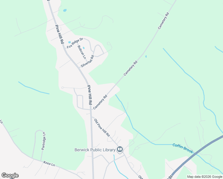 map of restaurants, bars, coffee shops, grocery stores, and more near 17 Cemetery Rd in Berwick