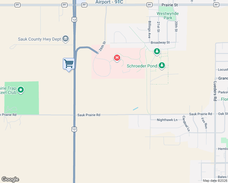 map of restaurants, bars, coffee shops, grocery stores, and more near in Prairie du Sac