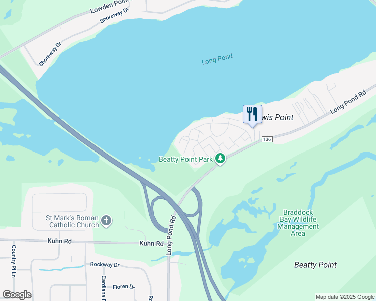 map of restaurants, bars, coffee shops, grocery stores, and more near 400-598 Pond View Heights in Rochester