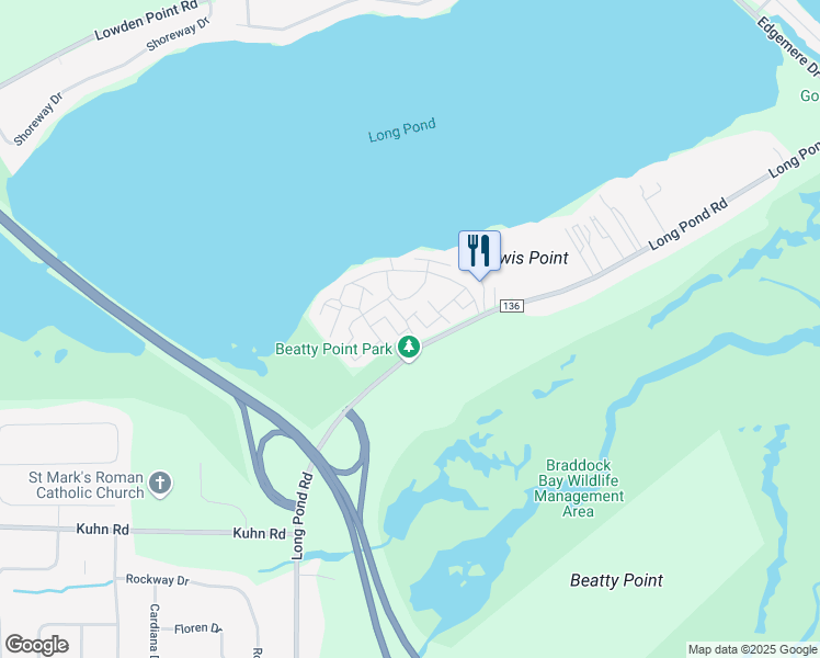 map of restaurants, bars, coffee shops, grocery stores, and more near 77 Pond View Heights in Rochester
