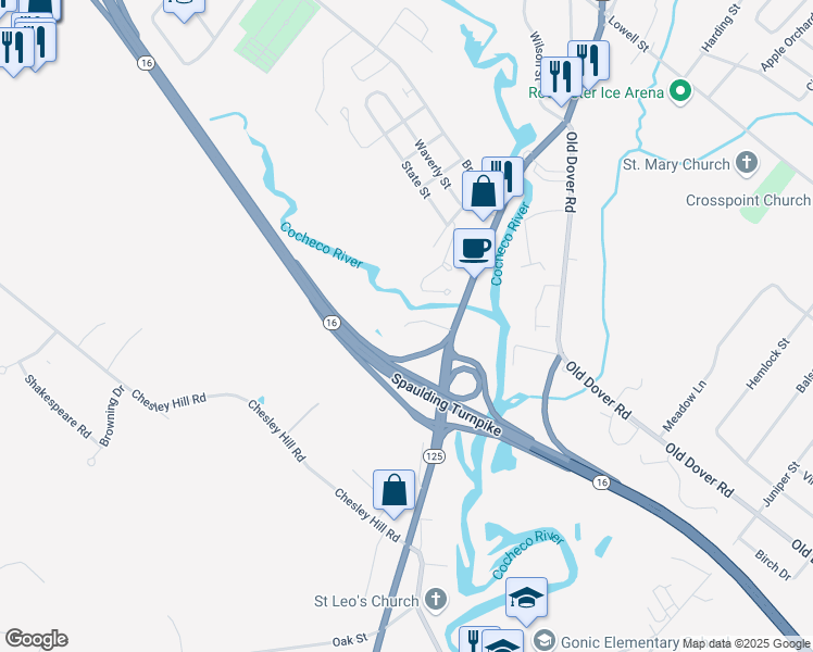 map of restaurants, bars, coffee shops, grocery stores, and more near 29 Wadleigh Road in Rochester