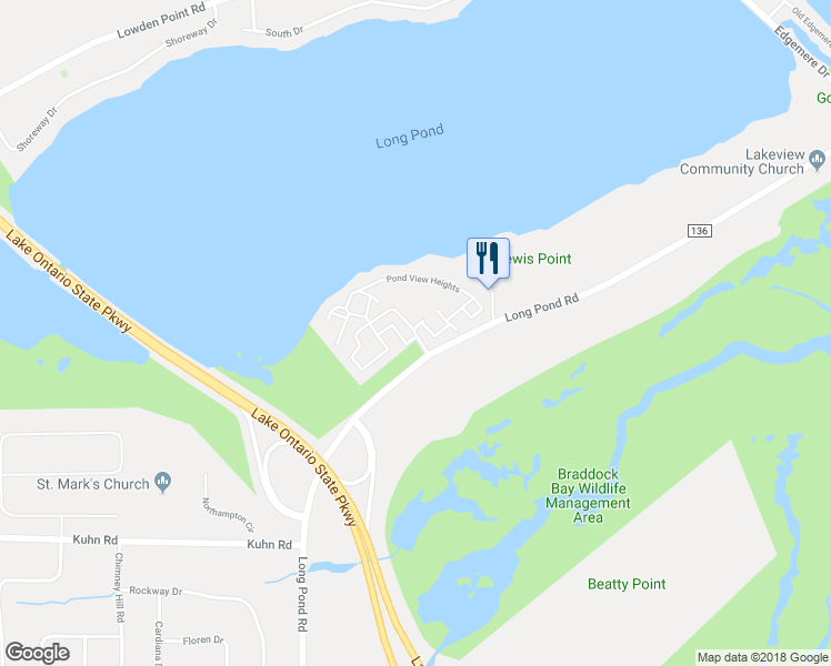 map of restaurants, bars, coffee shops, grocery stores, and more near 150 Pond View Heights in Rochester