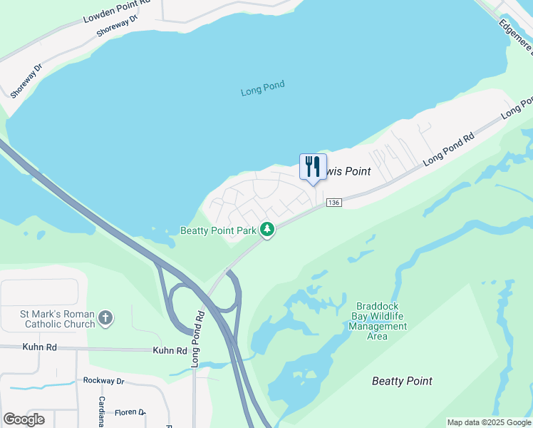 map of restaurants, bars, coffee shops, grocery stores, and more near 166 Pond View Heights in Rochester