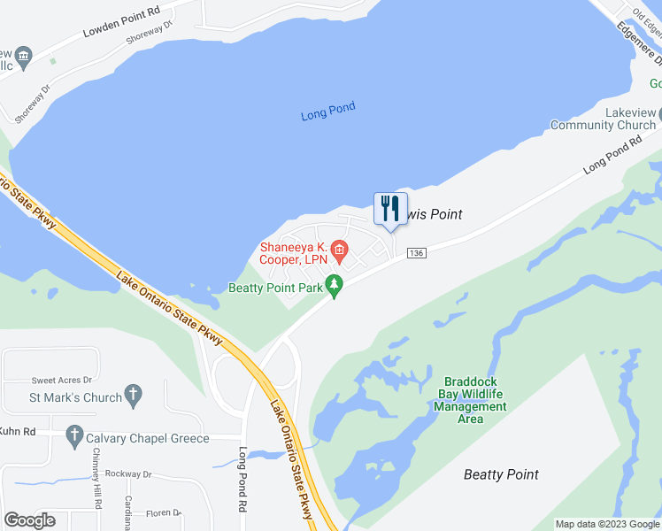map of restaurants, bars, coffee shops, grocery stores, and more near 201 Pond View Heights in Rochester