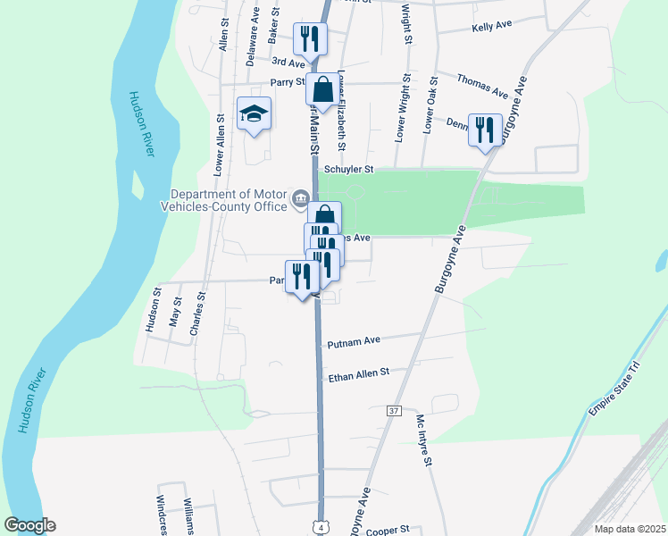 map of restaurants, bars, coffee shops, grocery stores, and more near 6 Orsola Avenue in Fort Edward