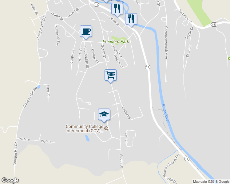 map of restaurants, bars, coffee shops, grocery stores, and more near 1 Stanley Road in Springfield