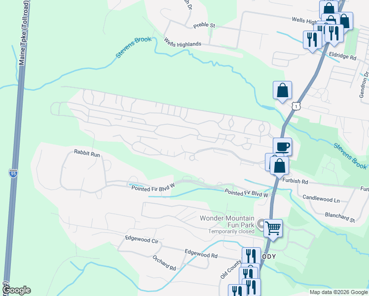 map of restaurants, bars, coffee shops, grocery stores, and more near 7 Coopers Farm Road in York