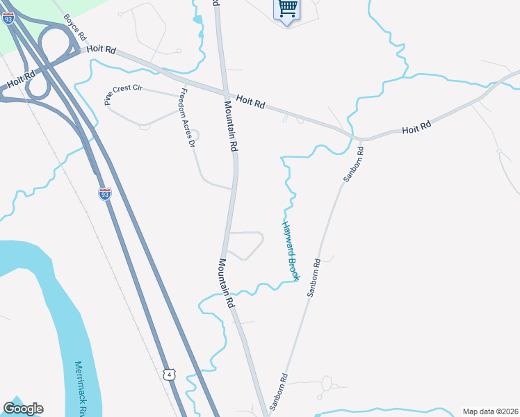 map of restaurants, bars, coffee shops, grocery stores, and more near 486 Mountain Road in Concord