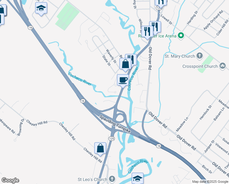 map of restaurants, bars, coffee shops, grocery stores, and more near 12 Cedarbrook Avenue in Rochester