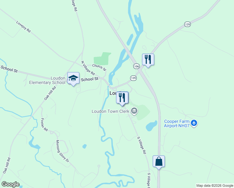 map of restaurants, bars, coffee shops, grocery stores, and more near in Loudon