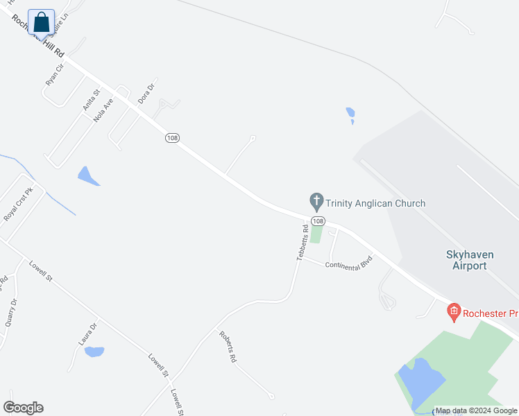 map of restaurants, bars, coffee shops, grocery stores, and more near 153 Rochester Hill Road in Rochester