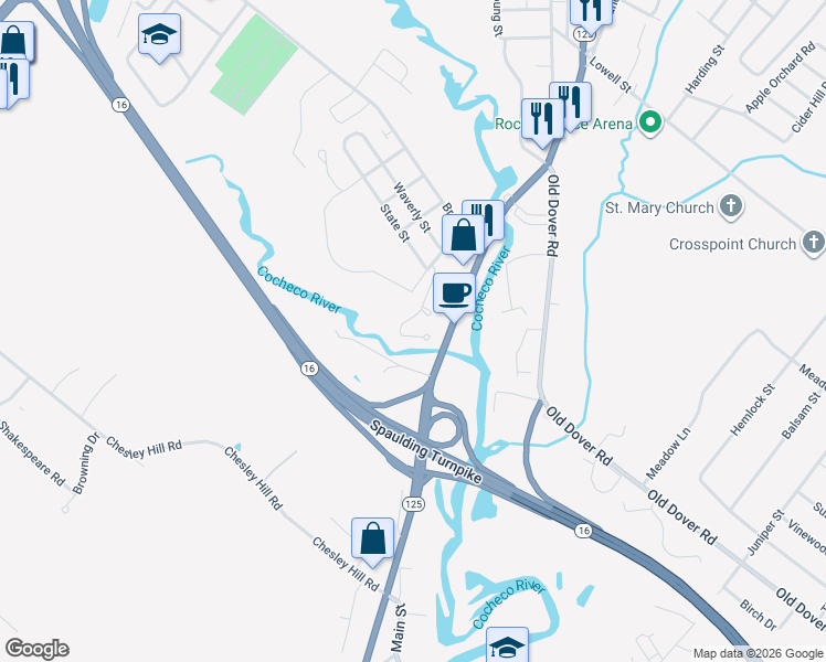 map of restaurants, bars, coffee shops, grocery stores, and more near 763 Columbus Avenue in Rochester