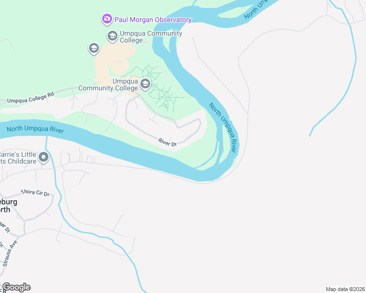 map of restaurants, bars, coffee shops, grocery stores, and more near 82 River Drive in Roseburg
