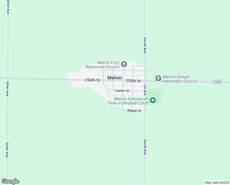 map of restaurants, bars, coffee shops, grocery stores, and more near 3rd Avenue in Melvin