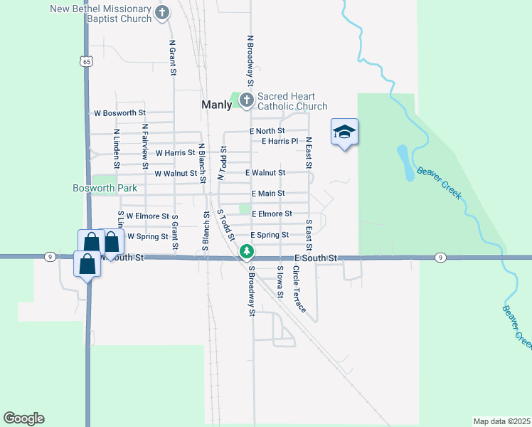 map of restaurants, bars, coffee shops, grocery stores, and more near 249-299 South Broadway Street in Manly