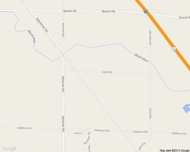 map of restaurants, bars, coffee shops, grocery stores, and more near 6260 Judd Road in Birch Run