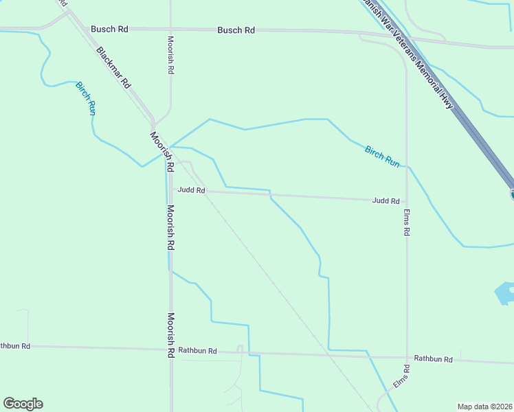 map of restaurants, bars, coffee shops, grocery stores, and more near 6260 Judd Road in Birch Run